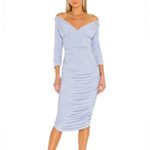 Norma Kamali REVOLVE Tara Dress Celestial Blue midi slinky soft L